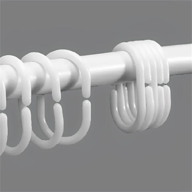 Vielseitigkeits Kunststoff Duschringe Multifunktionaler Vorhanghaken für Vorhänge Jalousien Raumteiler Schnellverschlussmechanismus