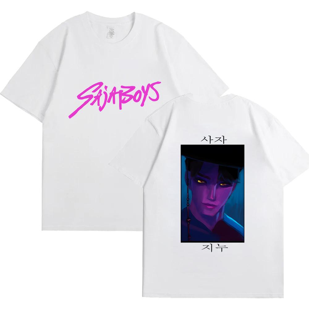 KPop Dämonenjäger Film Saja Boys T-Shirts Männer Frauen Hochwertiges Baumwoll-T-Shirt Mode Hip Hop Harajuku Kurzarm-T-Shirts