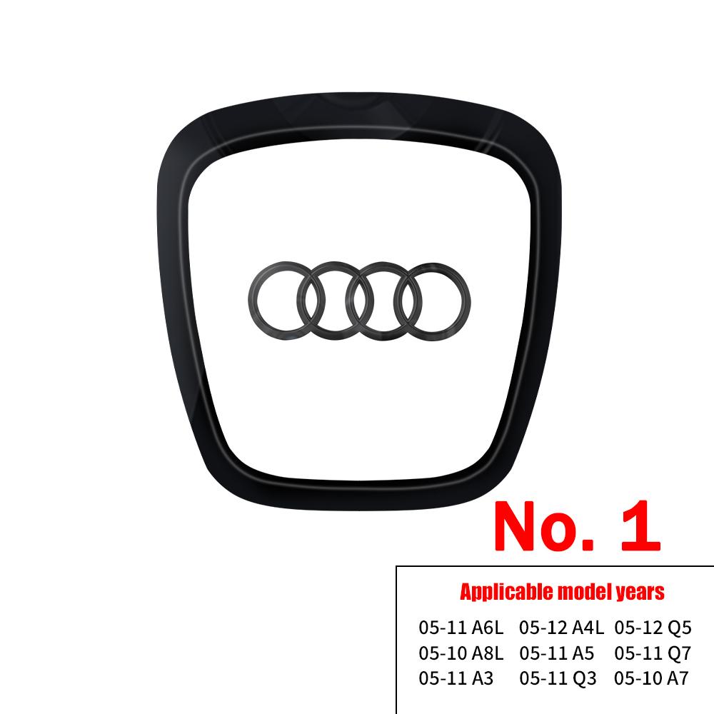For Audi 8P 1PC Car Style Steering Wheel Center Logo Cover Sticker Decoration For AUDI A6L Q7 Q3 Q5 A7 2005-2024 A5 A3 A4L A8L 2005-2016 A8