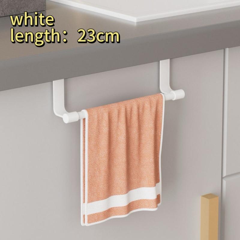 Towel Rod Steel Metal Wire Over Cabinet Towel Rack Storage Organizer Bathroom Door Hanging Towels Rack Punch-free Rag Hanger
