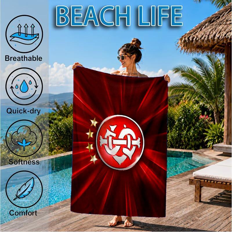 Always Fight Spirit Printed Microfiber Beach Towel, Soft And Absorbent, Quick-Dry, Ideal for Summer Travel, Beach Essential, Swimming Pool