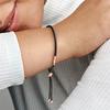 Pandora Bracciale in Pelle Donna Bracciali Nero Oro Rosa 588059CBK