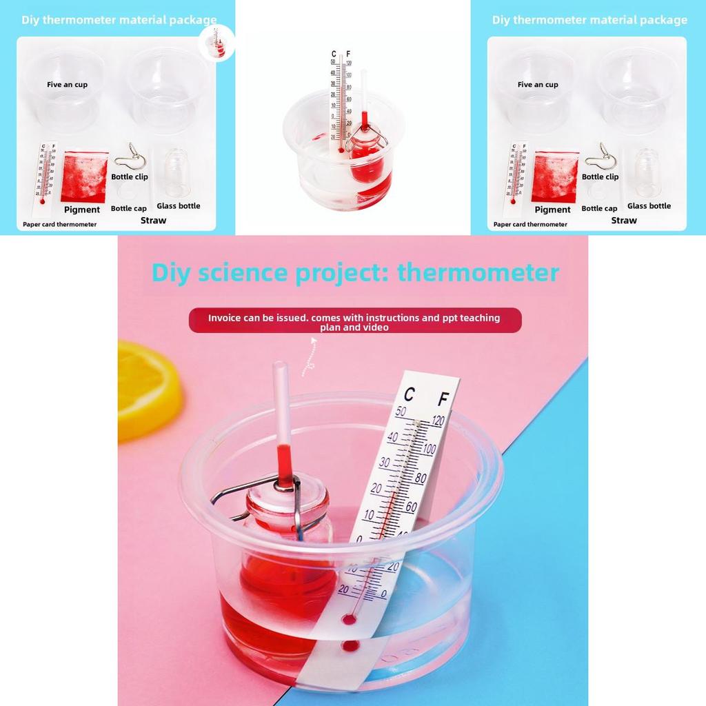 Science Experiment Diy Thermometer Kit With Fun Materials For Kids Educational Activity