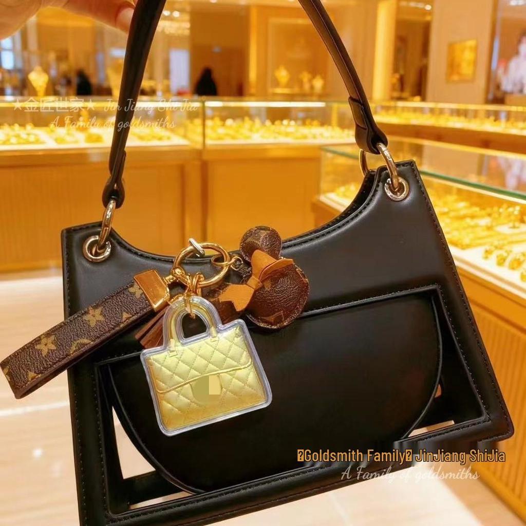 999 Pure Gold Money Keychain & Mobile Chain with Crab Bag Pendant for Girlfriend