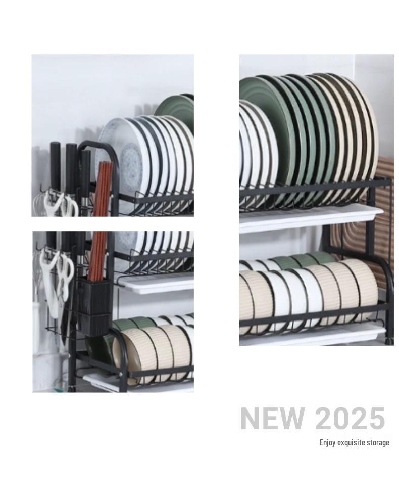 Carbon Steel Multi-Layer Kitchen Organizer Dish Drainer Rack