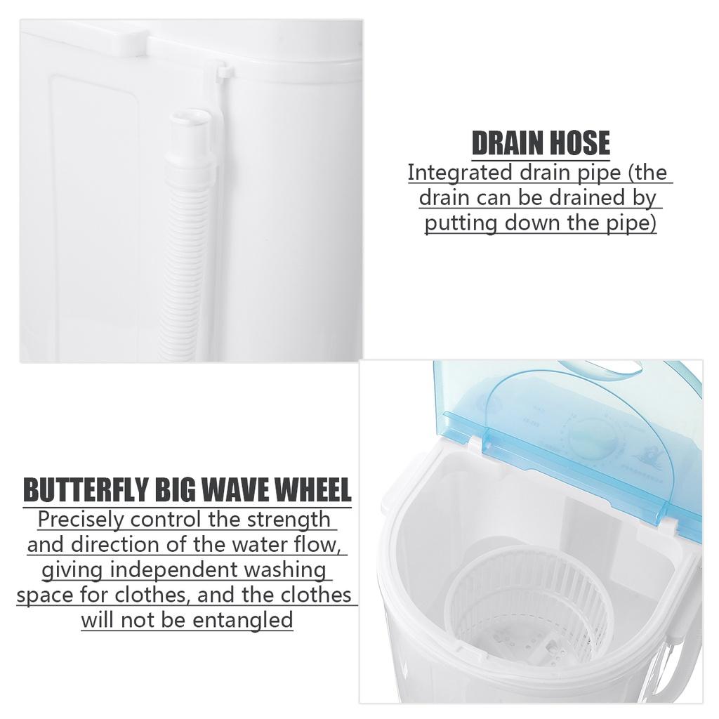 2kg Portable Clothing Laundry Washing Machine Single Barrel Mini Washing Machine Washer And Dehydration 250W