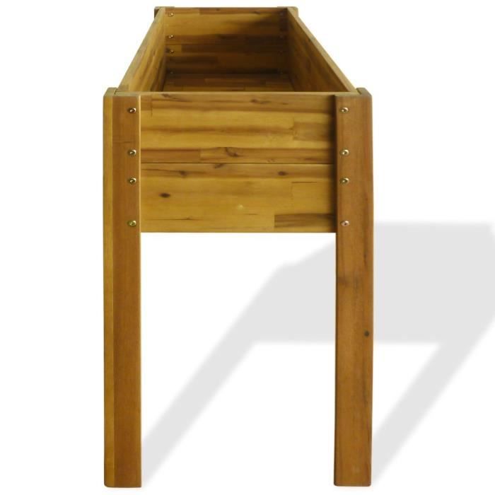 Lit surélevé de jardin en bois massif d'acacia - VIDAXL - Marron