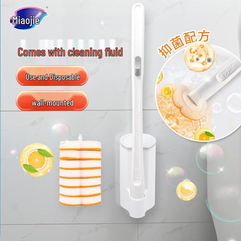 MIAOJIE Disposable Toilet Brush with 7 Refill Heads