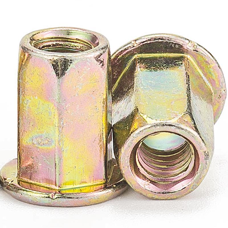 Iron Plated Zinc Hex Rivet Nut - M4/M5/M6/M8.