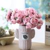 27 Heads Artificial Camellia Flowers Peony Rose Bouquet Bride Flower For Wedding Party Office Home Decoration