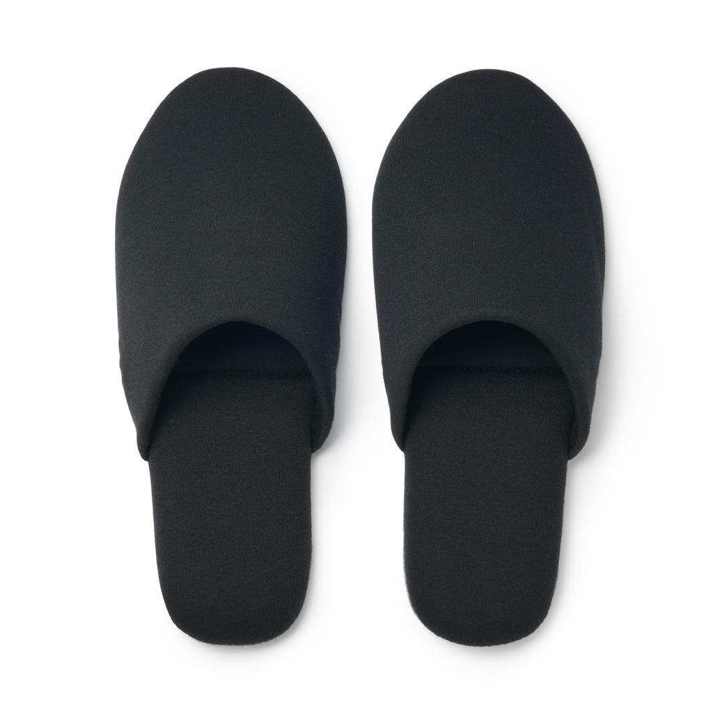 MUJI Washable Portable Size L Slippers, Large, 44427538, Black,