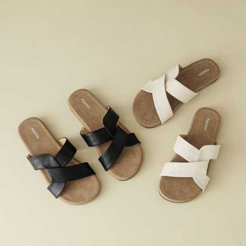 Low heel (less than 3cm) PU flat bottom rubber slippers