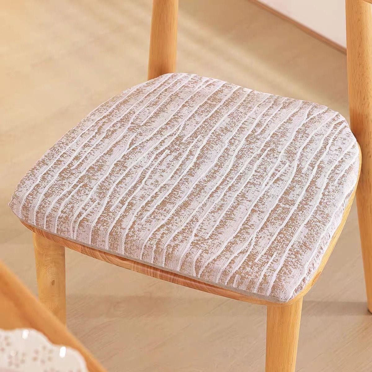 40*43cm Chenille Dining Chair Cushion Horseshoe Shape Non Slip Thickened Seat Pad Nordic Mat for Office Home Dining Chair Decor 4pcs-40x43cm кофейный