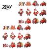 Holiday Party Supplies 12/24/36Pcs Christmas Wooden Ornaments, Santa Claus Red Truck Hanging Decorations with Rope, Indoor Festive Ornaments Xmas Tree
