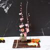 plate tray beauty seafood Sushi Decorating Flowers tree Plants Artistic Conception Decorating Ornament Creative Peach blossom