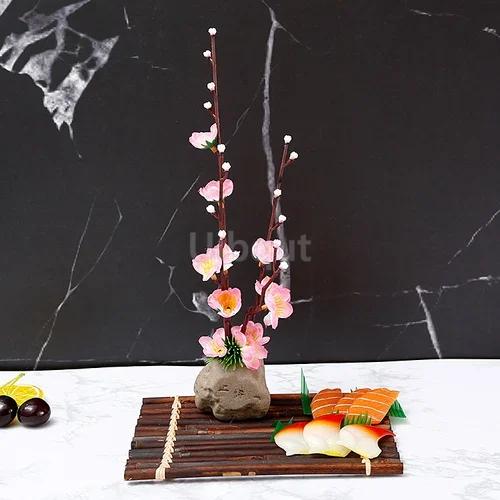 plate tray beauty seafood Sushi Decorating Flowers tree Plants Artistic Conception Decorating Ornament Creative Peach blossom