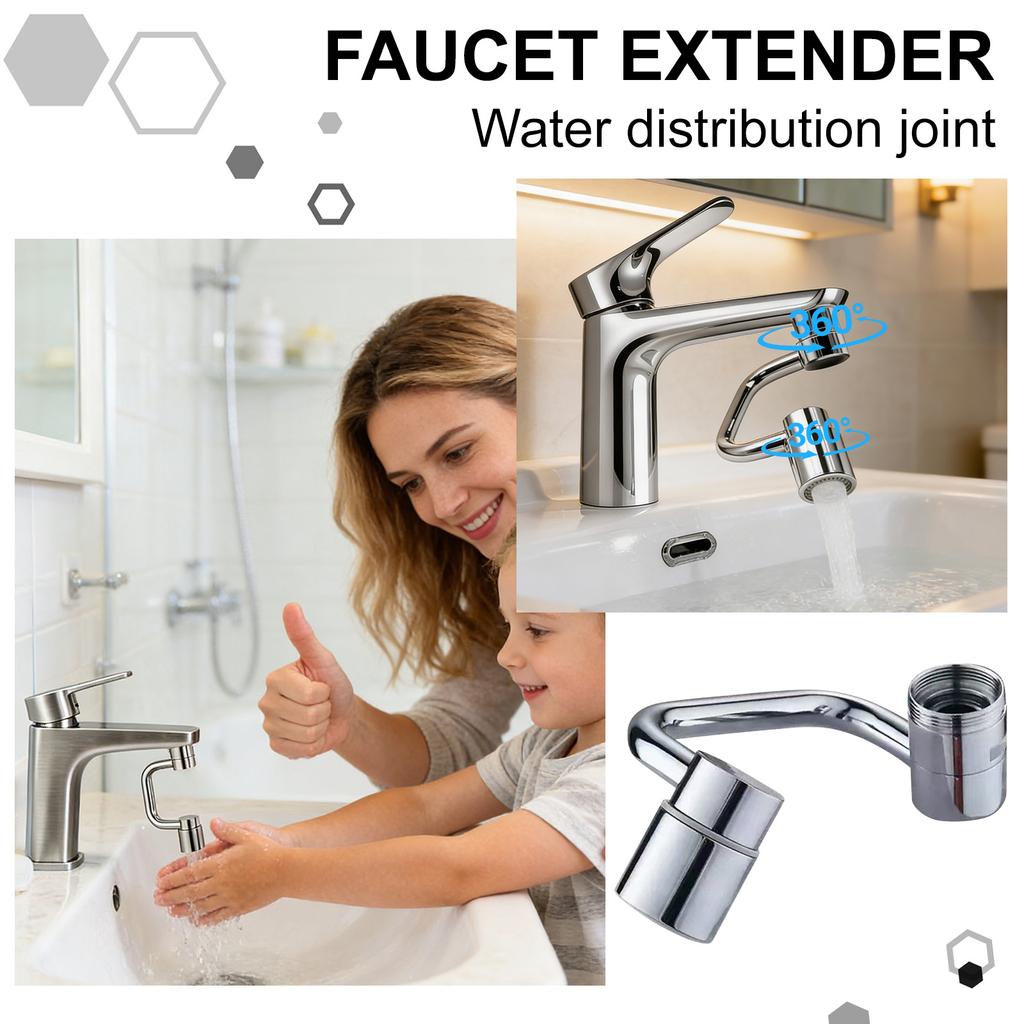 Rotatable Faucet Aerator, 1080° Swivel U Shaped Faucet Extender, Universal Sink Faucet With 2 Spray Modes For Bathroom Sink And Kitchen