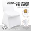 200PCS White Stretch Spandex Folding Chair Covers, Universal Fitted Chair Cover, Removable Washable Protective Slipcovers, for Wedding, Holiday,