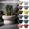 Cement Mini Flowerpot Imitation Volcanic Stone Candle Container Personality Textured Cactus Green Plant  Bonsai Flower Pot