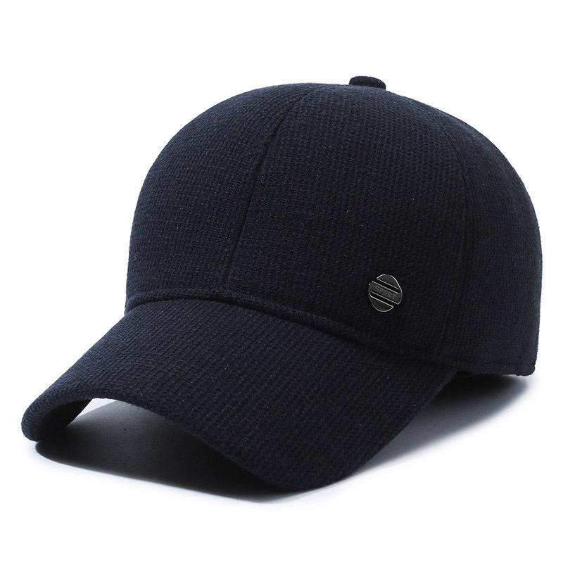 

Кепка среднего возраста, мужская бейсболка, уличная защита ушей для пожилых людей, толстая теплая осенне-зимняя шерстяная кепка Circular Mark