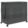 VidaXL Laundry Basket with Wheels Grey 66x35x60 Cm Woven Resin 372046