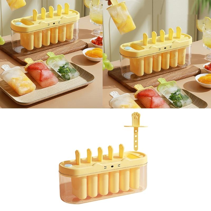 Plastic Ice Creams Molds With 6 Cavities For Homebrewed Popsicles And Ice Block Perfect For Family Kitchen Use