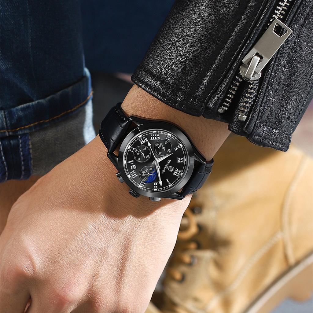 BINBOND With Gift Box Luxury Crocodile Leather Watch Analog Quarzt Wirst Watches Trendy Gifts