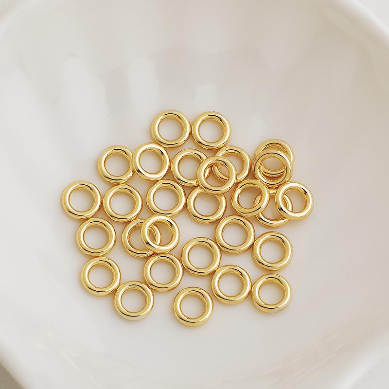 8mm Round 14K Gold-Filled Color-Preserving Ring for DIY Jewelry Making