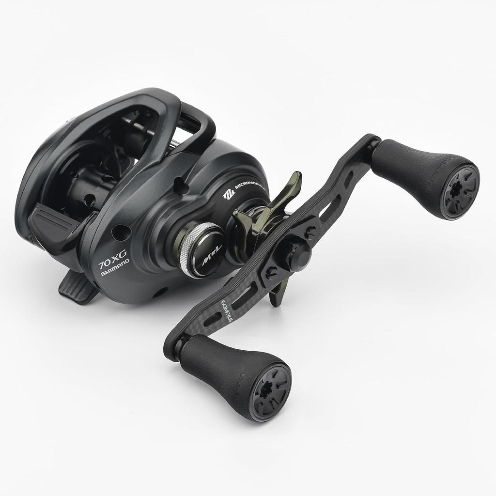 Gomexus FH95 Reel Handle Carbon Fiber Double Handle for Daiwa and Shimano Baitcasting with TPE Compatible with Antares and other baitcasting Suitable