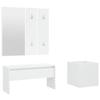VidaXL Ensemble de Meubles de Couloir Ensemble de Vestiaire Banc d'Entrée Miroir Jardinière Salon Intérieur Blanc Bois 3082053