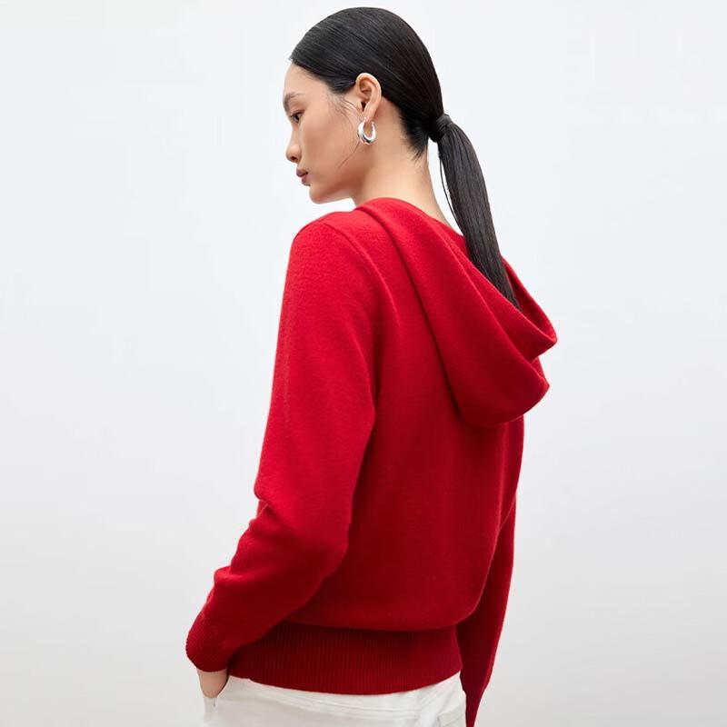 JESSIE Women's Knitted Hooded Pullover Sweatshirt