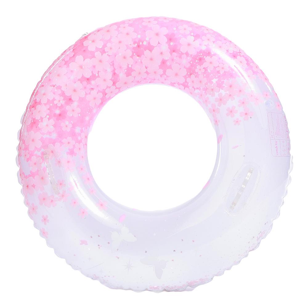 Anello gonfiabile da nuoto rétro a righe ispessito per bambini Xiao Lü - Design Oliva e Fiore di Ciliegio