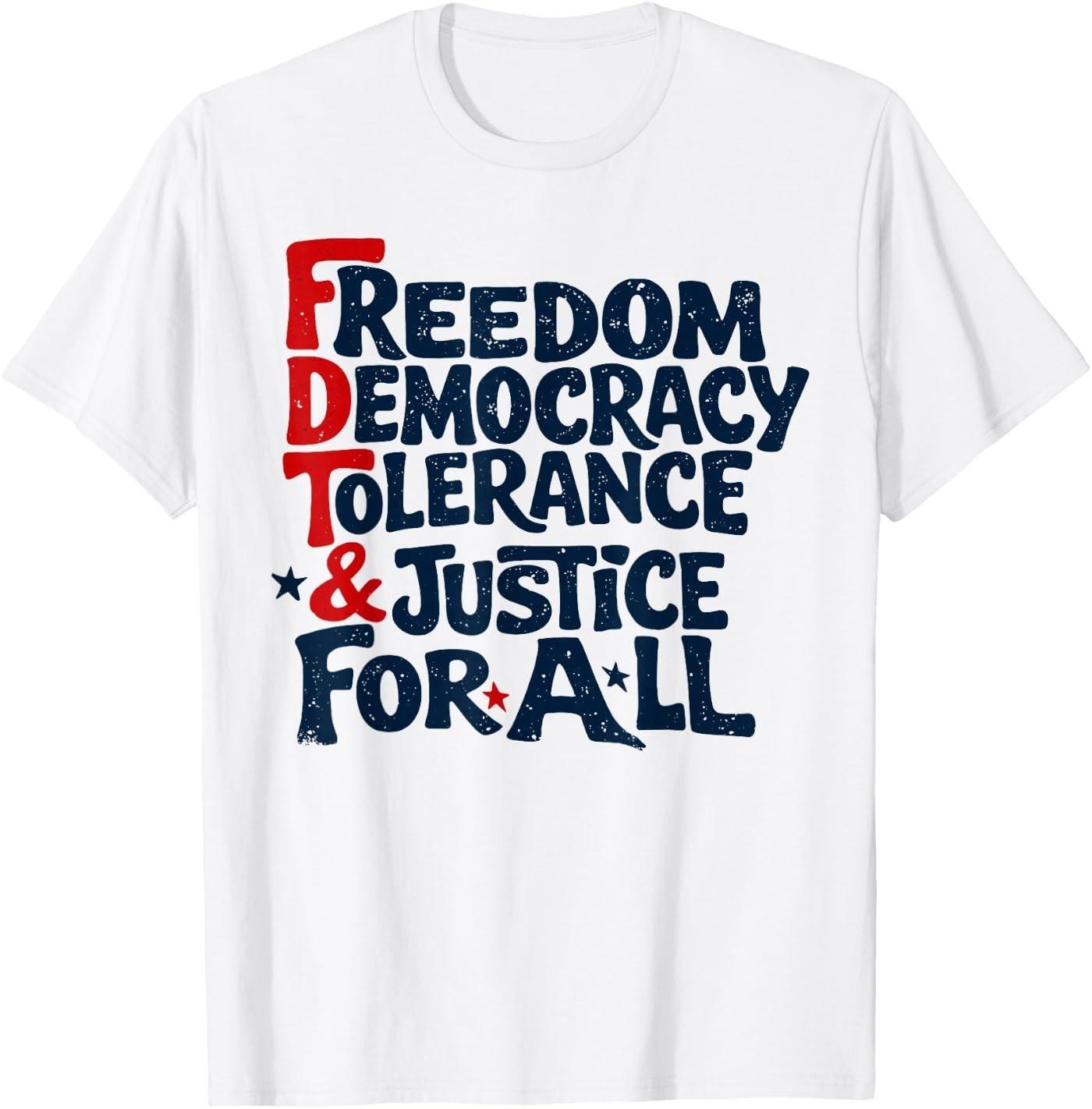 Freedom Vintage Democracy Patriotic Feminist Saying T-Shirt L