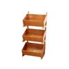 Wooden Storage Shelf Multi-Tier Organizer Living Room Kitchen Dining Area Natural Solid Wood Display Rack