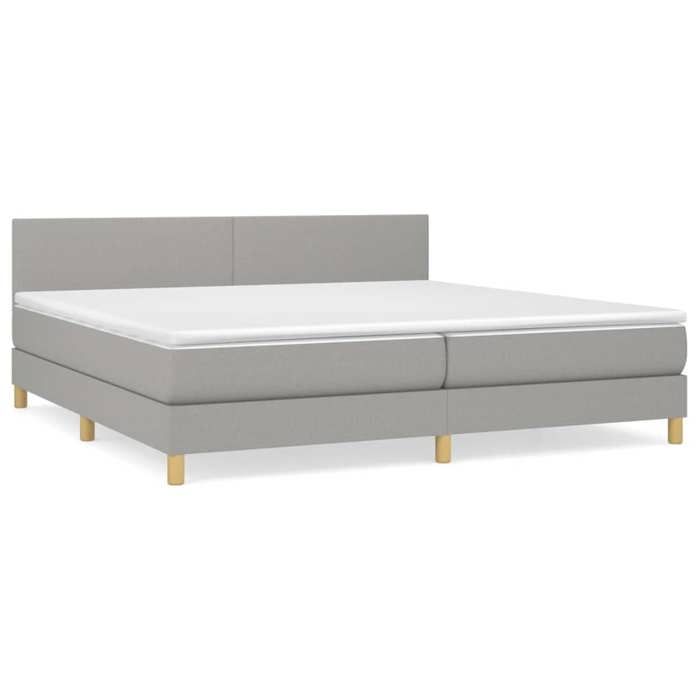 Maison Exclusive - Sommier à lattes de lit avec matelas Gris clair 200x200cm Tissu