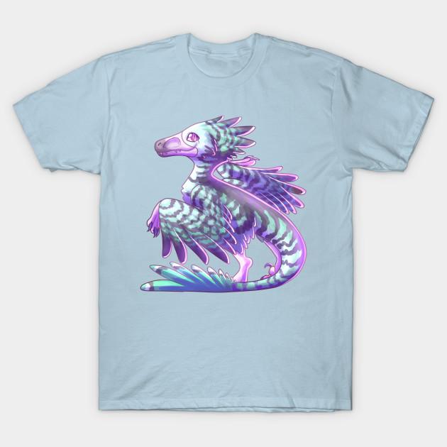 Men Black Print T-shirt Pastel Velociraptor No-Cut Transfer Paper Print Cotton Tshirt 3XL светло-синий