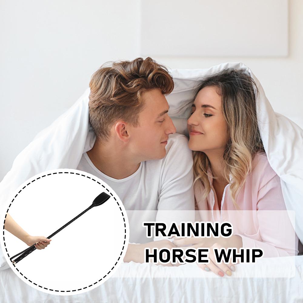 Black PU Leather Spanking Paddle Long Whip Flogger BDSM Bondage Multi-functional Adult Sex Toys Flirting Role Play Intimate Play