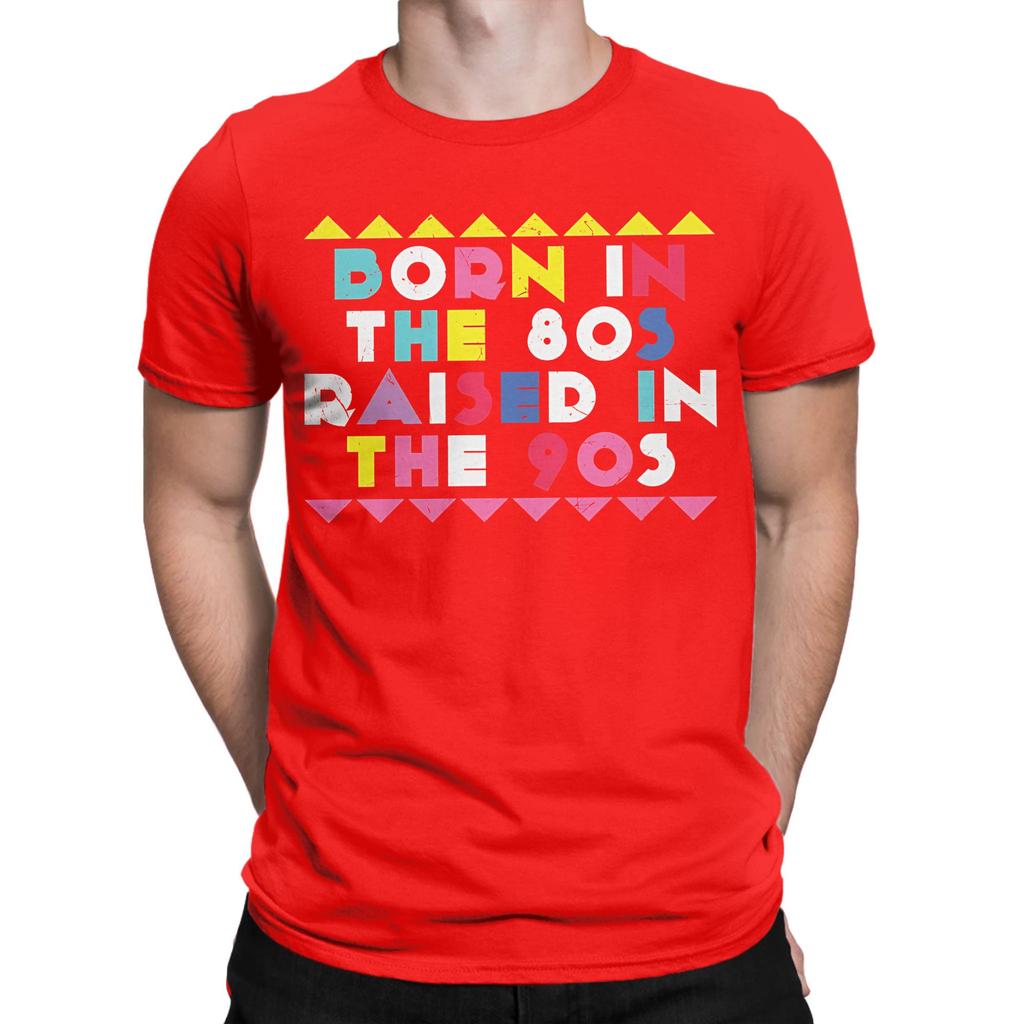 Casual T Shirt Beach Born In The 80s Raised In The 90s Hippie T Shirts Cotton Tshirt For Unisex Aesthetic Short Sleeve Clothing