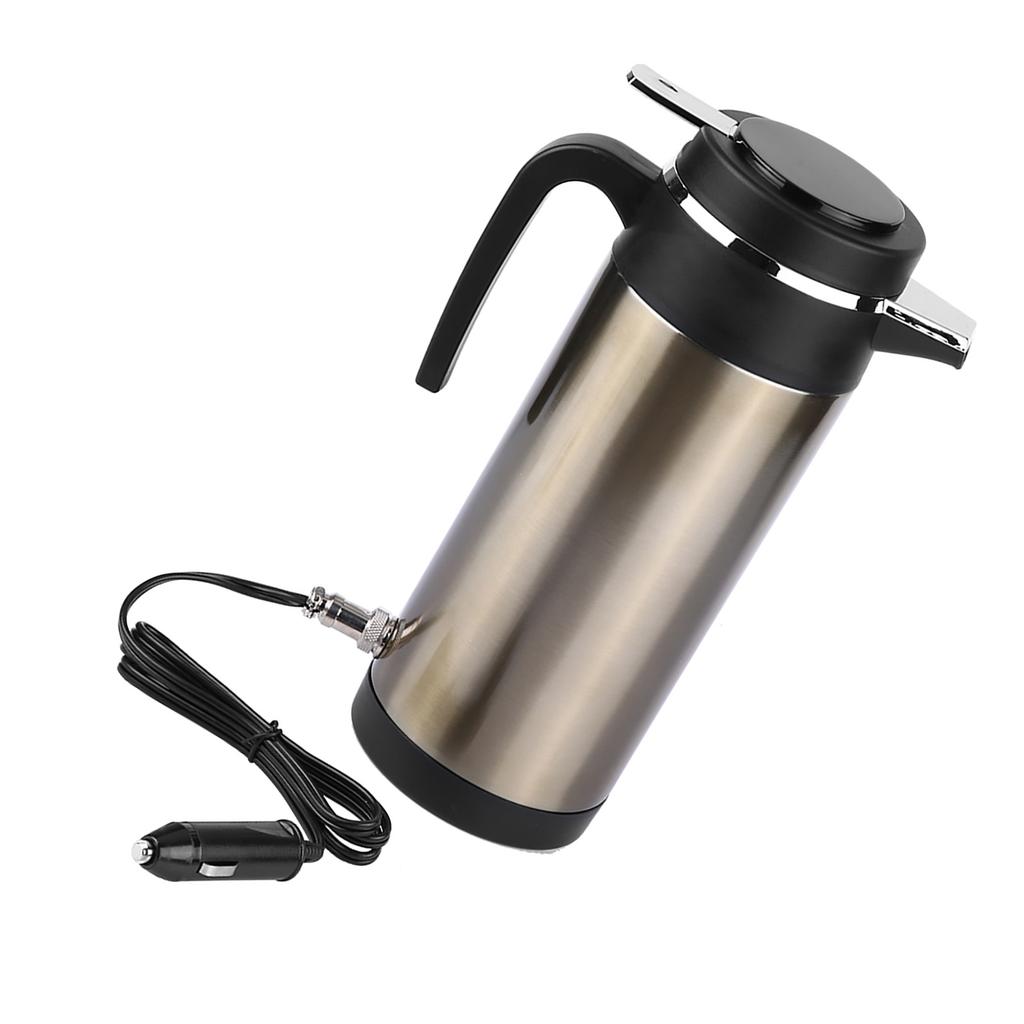 1000ML 12V 24V Stainless Steel Electric In Car Kettle Travel Thermoses Heating Water Bottle