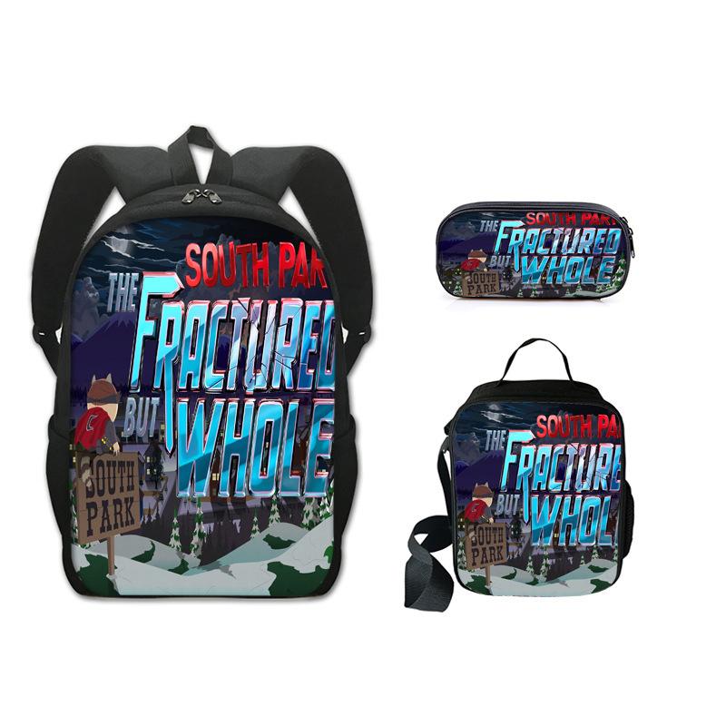 Classic Popular Novelty Funny south park 3D Print 3pcs/Set pupil School Bags Laptop Daypack Backpack Lunch bag Pencil Case