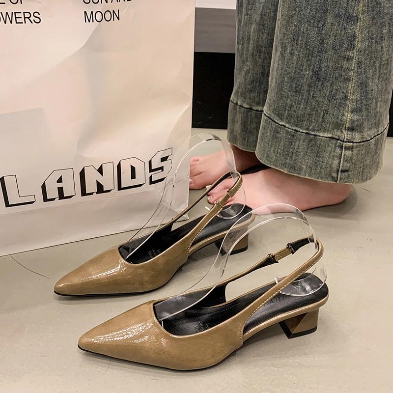 Summer New Pointed High Heels Women's Sandals Casual Shallow Mouth Shoe Fashion Elegant Ladies Shoes Zapatillas Mujer