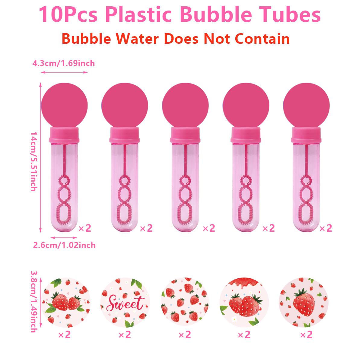 

10pcs Thick Strawberry Bubble Tube Excluding Bubble Water Pink Strawberry Birthday Party Decorations Kids Girl Favors Diy Gifts