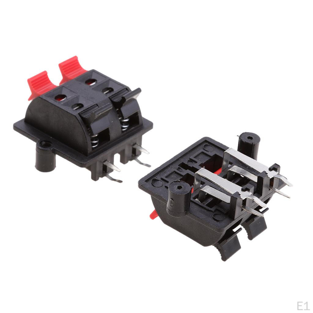 Four Row Speaker Terminal Clip Connector 4 Positions Audio Cable Push Type 10 Pieces