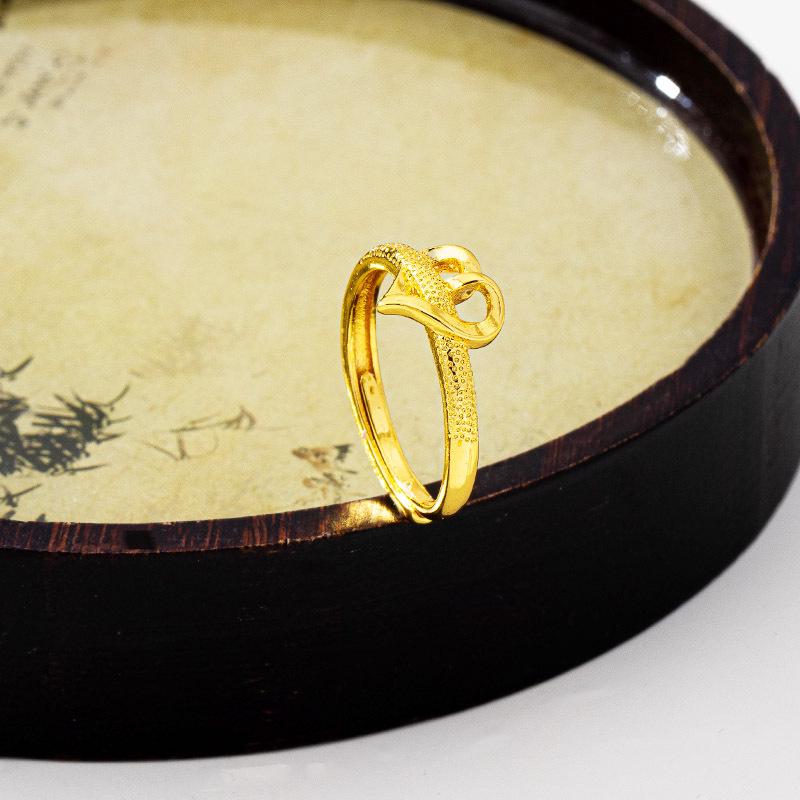 Bague Ajustable Cœur Or Luxueux pour Femmes - Bijoux Style Minimaliste