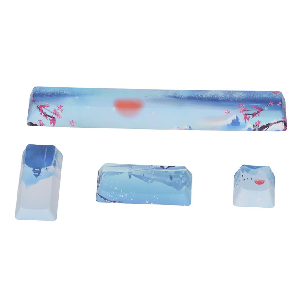 DIY Keycaps Kit Snow Ice City Pattern Universal Mechanical Keyboard Replacement Accessories