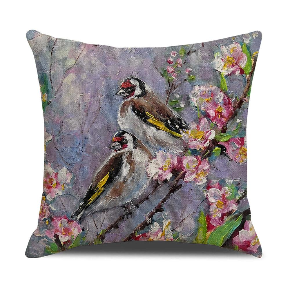 Watercolor Bird Cushion Cover Pillowcase Home Decor Office Sofa Pillowcase Home Decor Pillowcase
