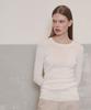 Ssikeoseun Long Sleeve Fine Knit Top_White