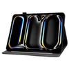 For iPad Pro 11 (2024) Cowhide Texture PU Leather Stand Tablet Case Card Holder Cover with Pen Holder Loop