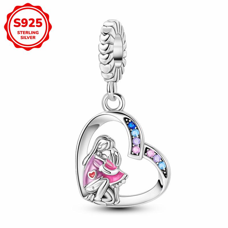 925 Silver Pink Cute Lovely Butterfly Perfume Girl Charms Beads Fit Bracelet DIY Making For Woman Jewelry