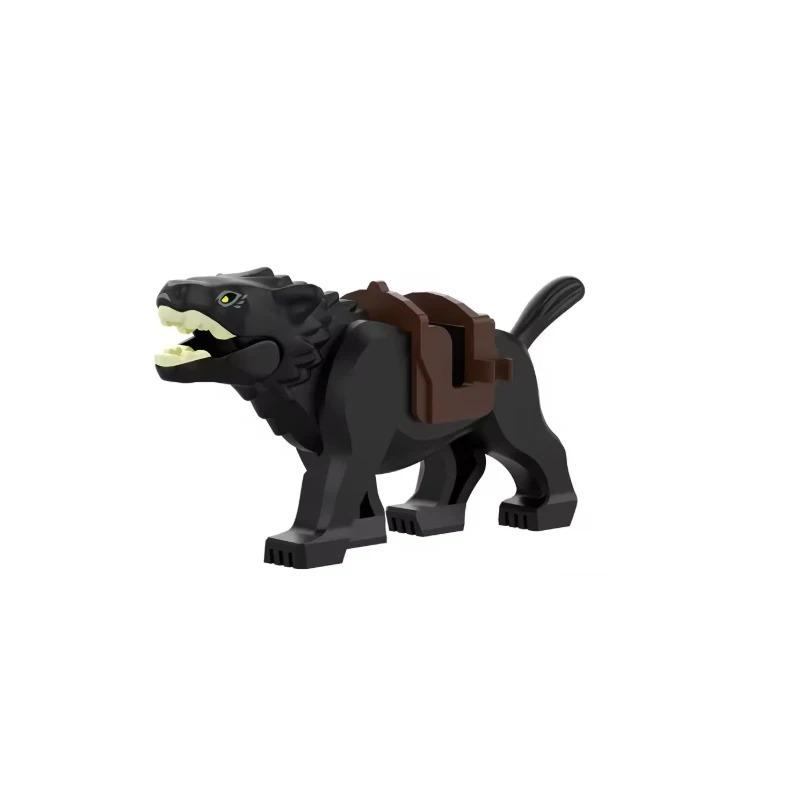 MOC Mittelalterliche Bausteine Figur Zubehör Zoo Afrikanischer Elefant Kamel Hirsch Wolf Krokodil Kriegspferd Mini Ziegel Spielzeug Geschenk R058